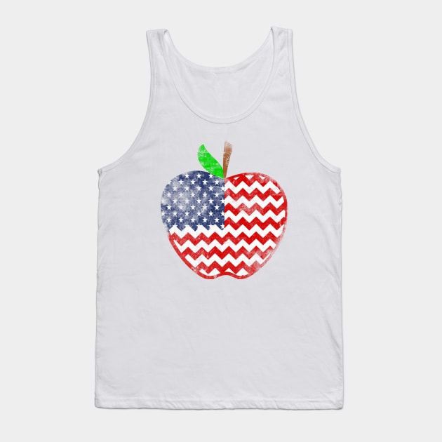 Vintage 4th July Teacher American Flag Teachers Student Gift Tank Top by Ramadangonim